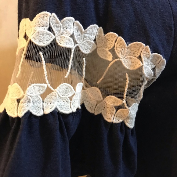 Boho Blouse Top Puffy Lace Short Sleeves Victorian Loose Fit Peasant Feminine - Picture 3 of 4